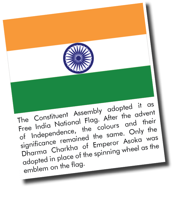 The Constituent Assembly adopted it as Free India National Flag  After the advent of Independence, the colours and th   