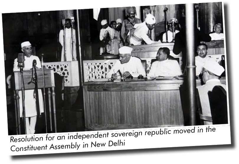 Resolution for an independent sovereign republic moved in the Constituent Assembly in New Delh